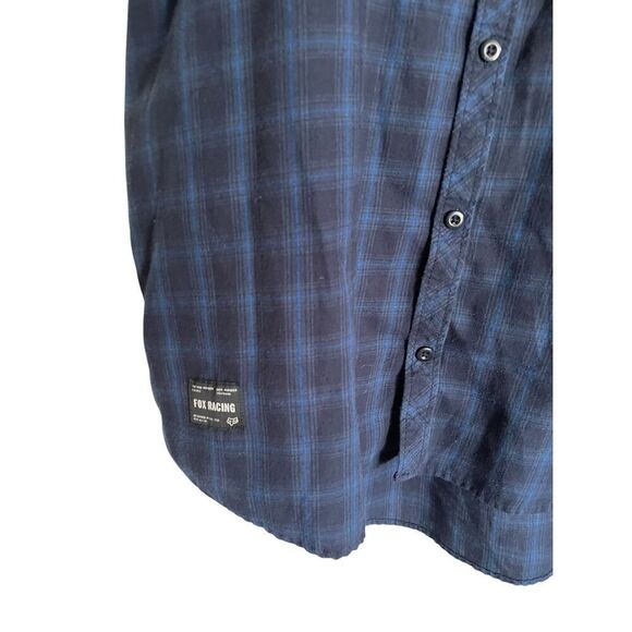 Fox Racing Mens Blue Black Short Sleeve Woven Soft Twill Button-Up Shirt Size XL - Picture 5 of 9